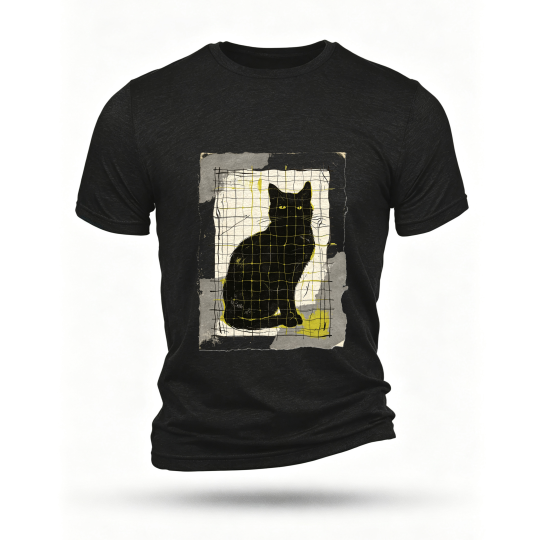 Black T-shirt, front print