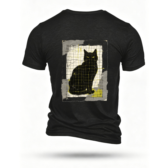 Black T-shirt, back print