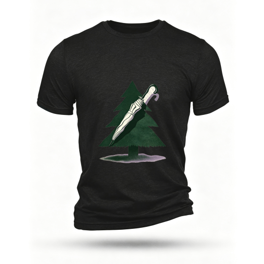 Black T-shirt, front print