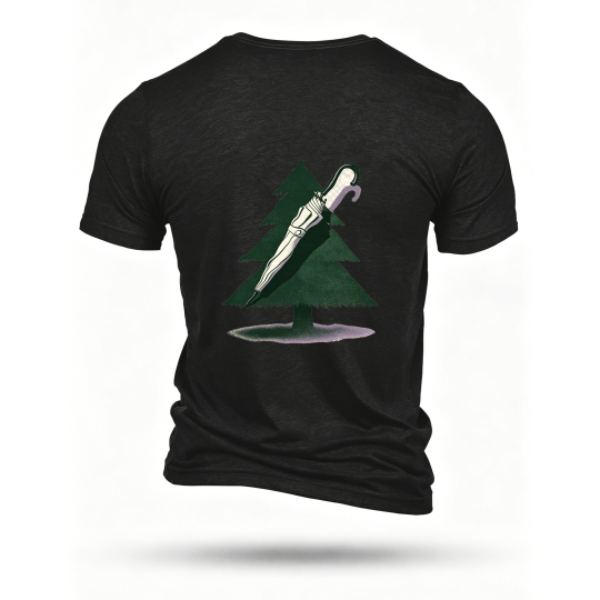 Black T-shirt, back print