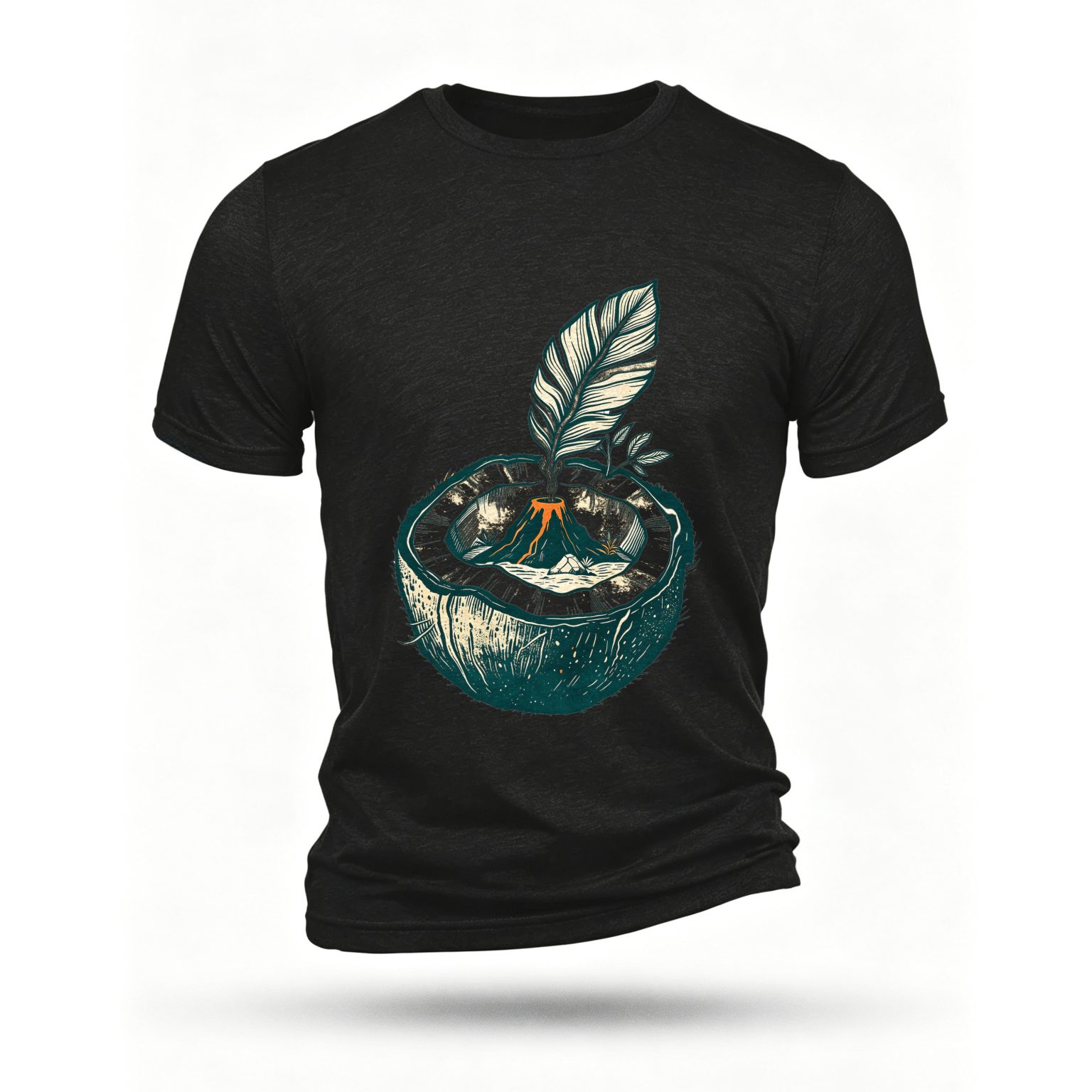 Black T-shirt, front print