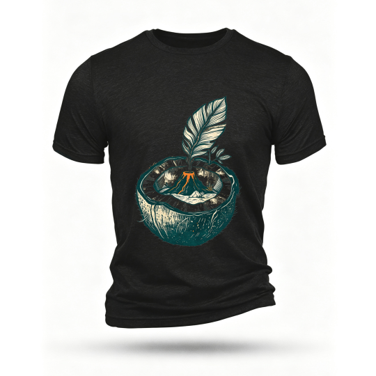 Black T-shirt, front print