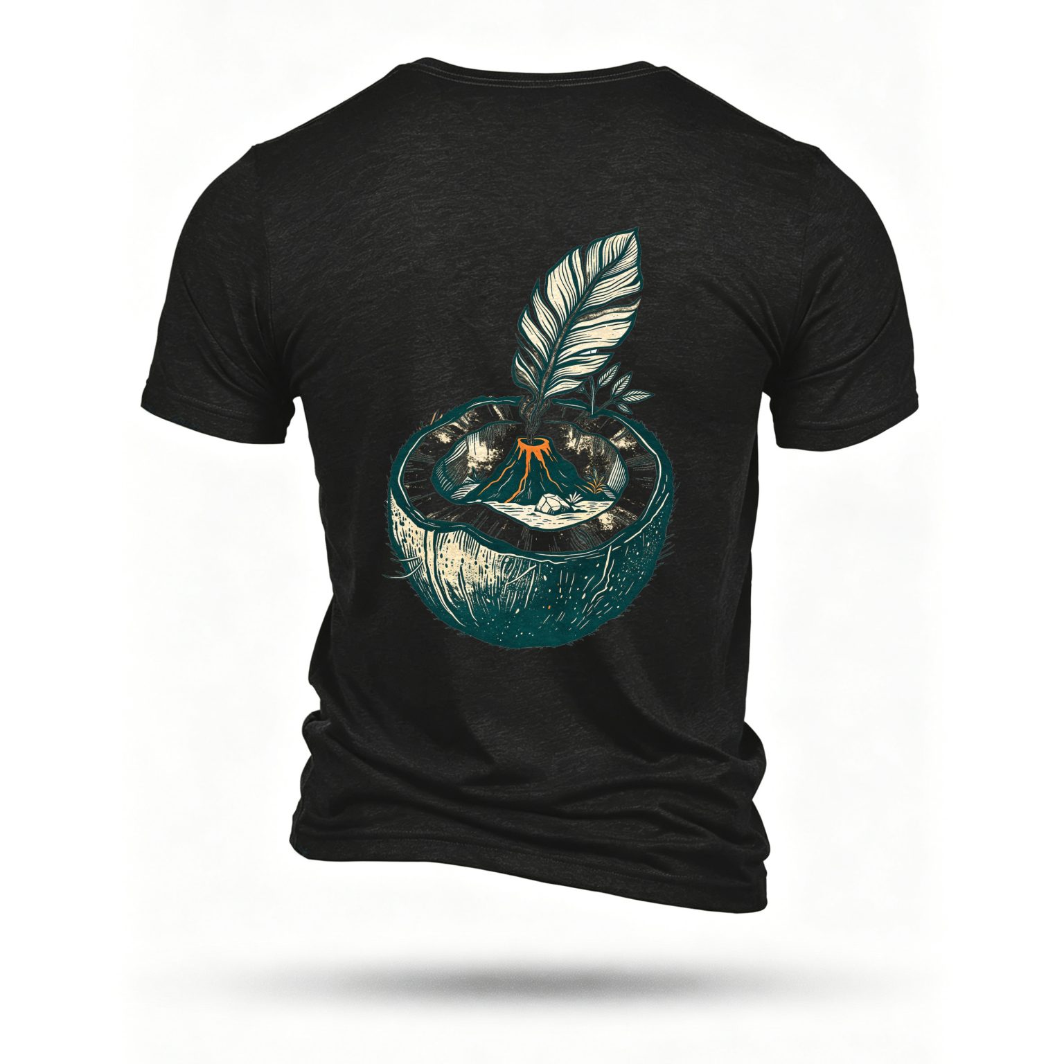 Black T-shirt, back print