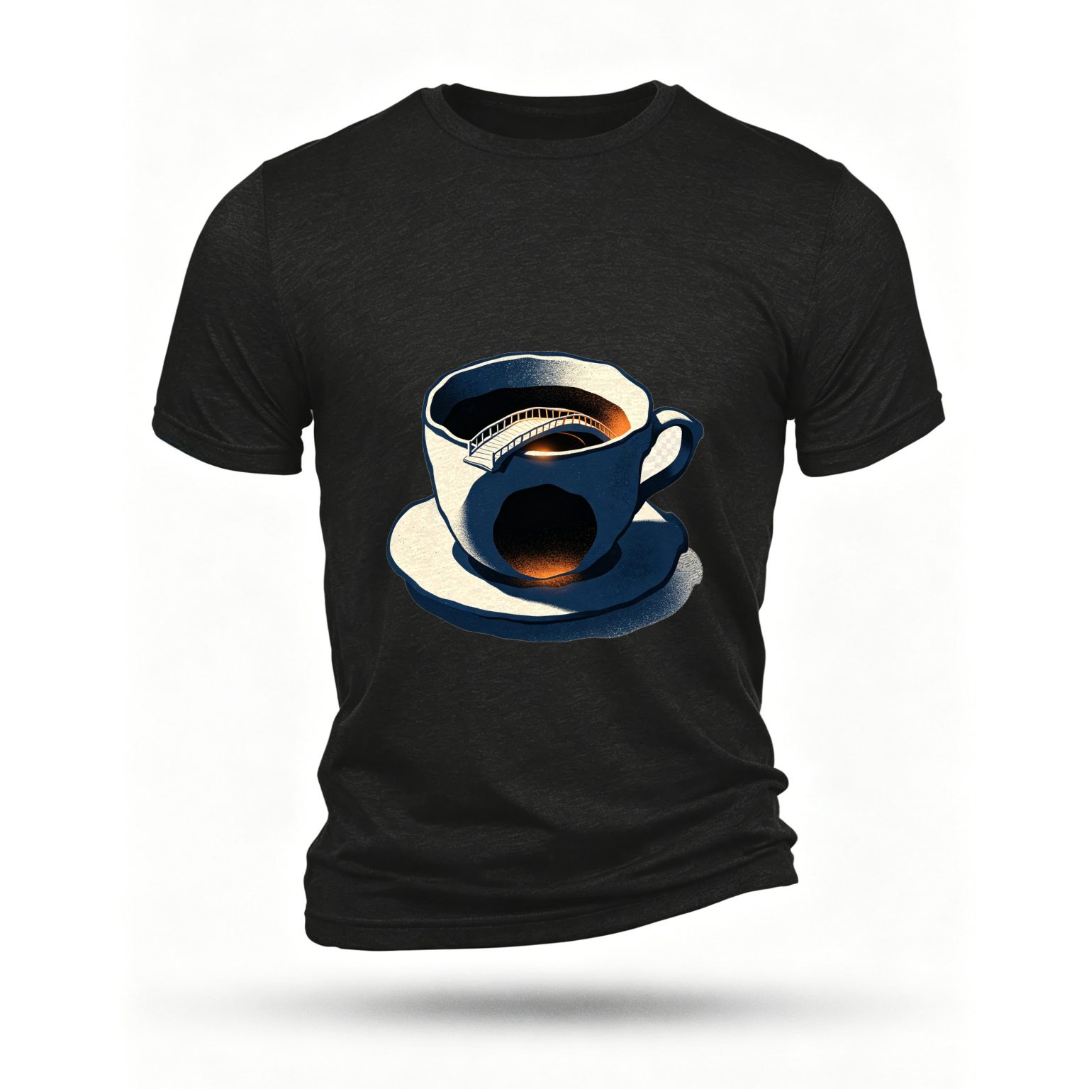Black T-shirt, front print