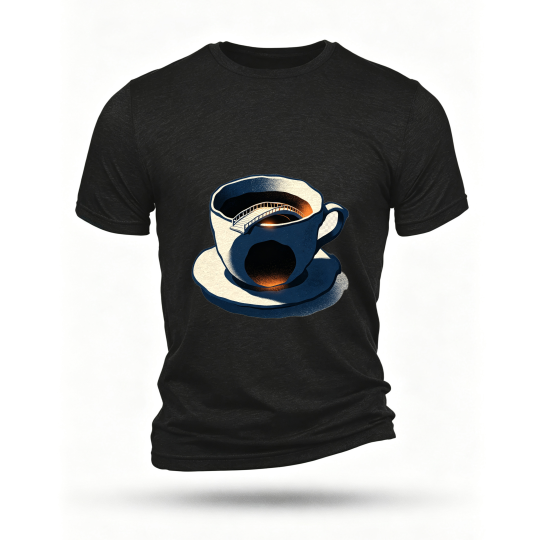Black T-shirt, front print
