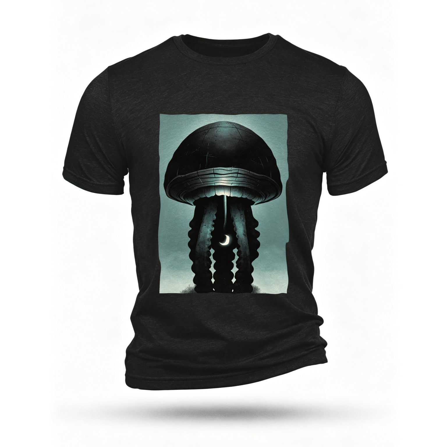 Black T-shirt, front print