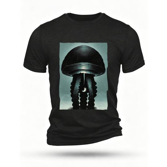 Black T-shirt, front print