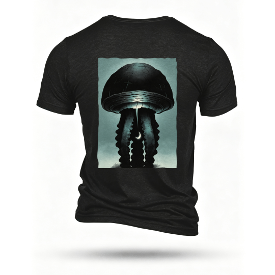 Black T-shirt, back print