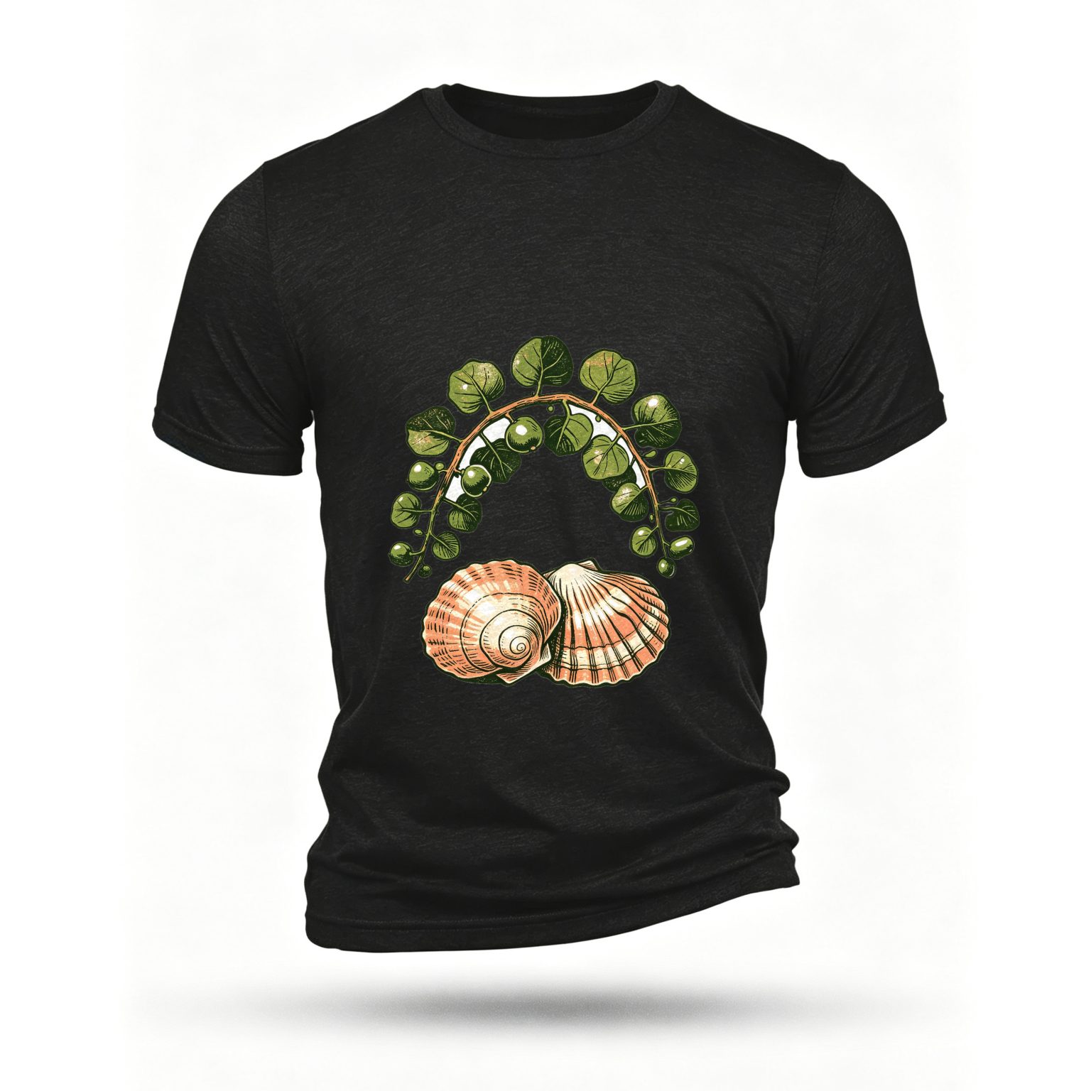 Black T-shirt, front print