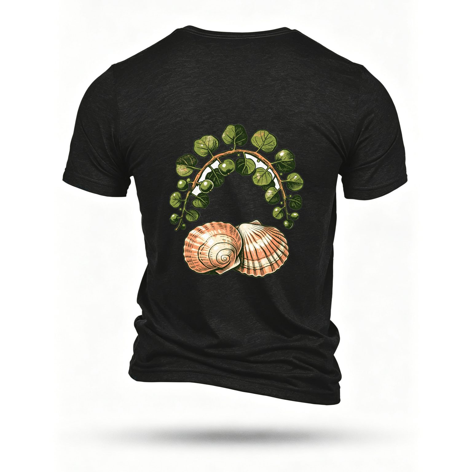 Black T-shirt, back print