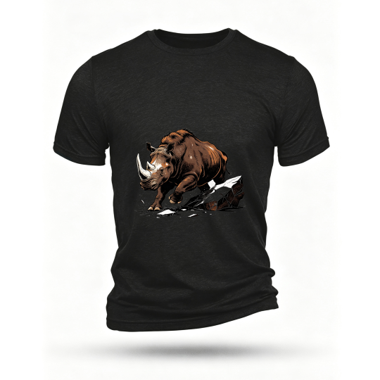 Black T-shirt, front print