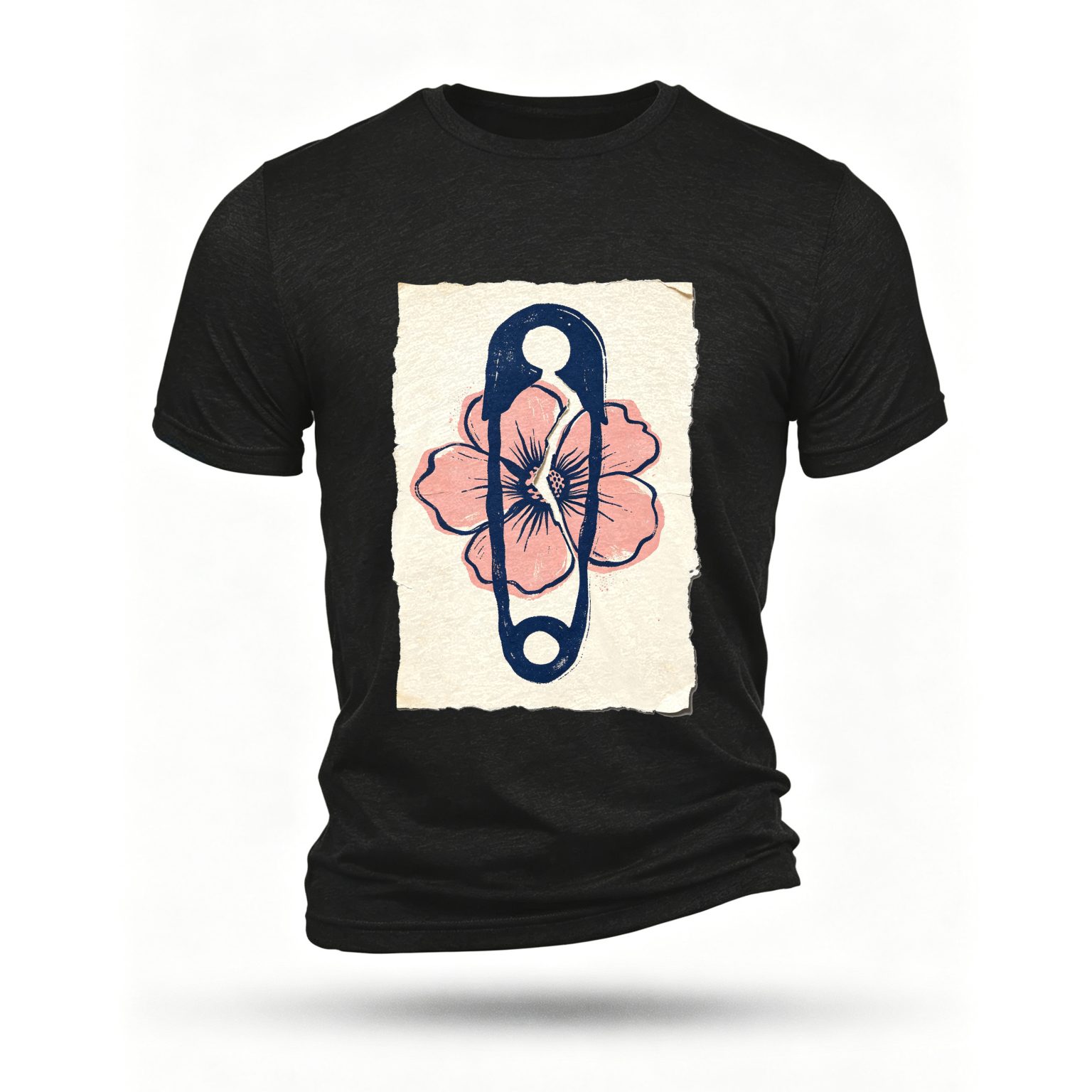 Black T-shirt, front print