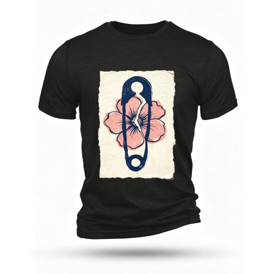 Black T-shirt, front print
