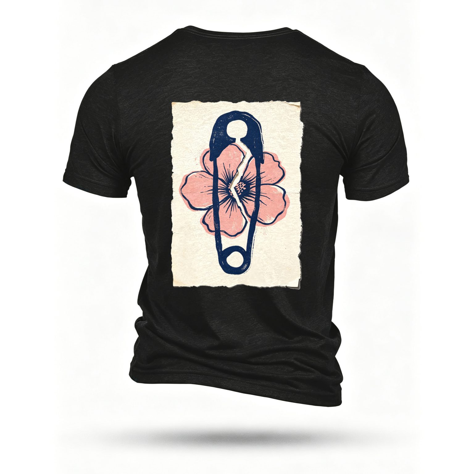 Black T-shirt, back print