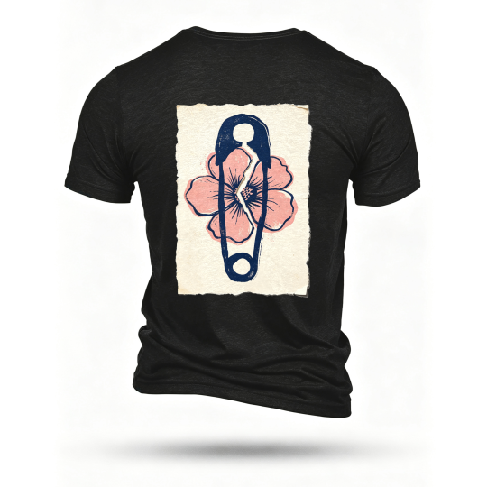 Black T-shirt, back print