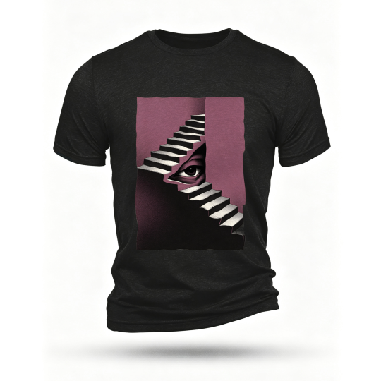 Black T-shirt, front print
