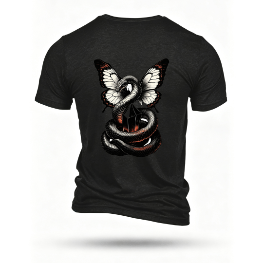 Black T-shirt, back print
