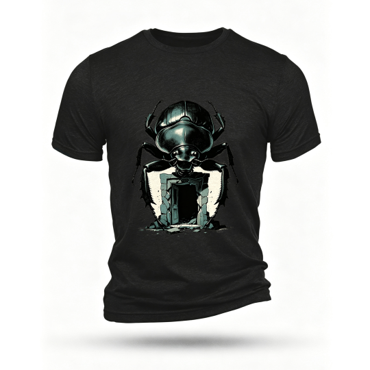 Black T-shirt, front print