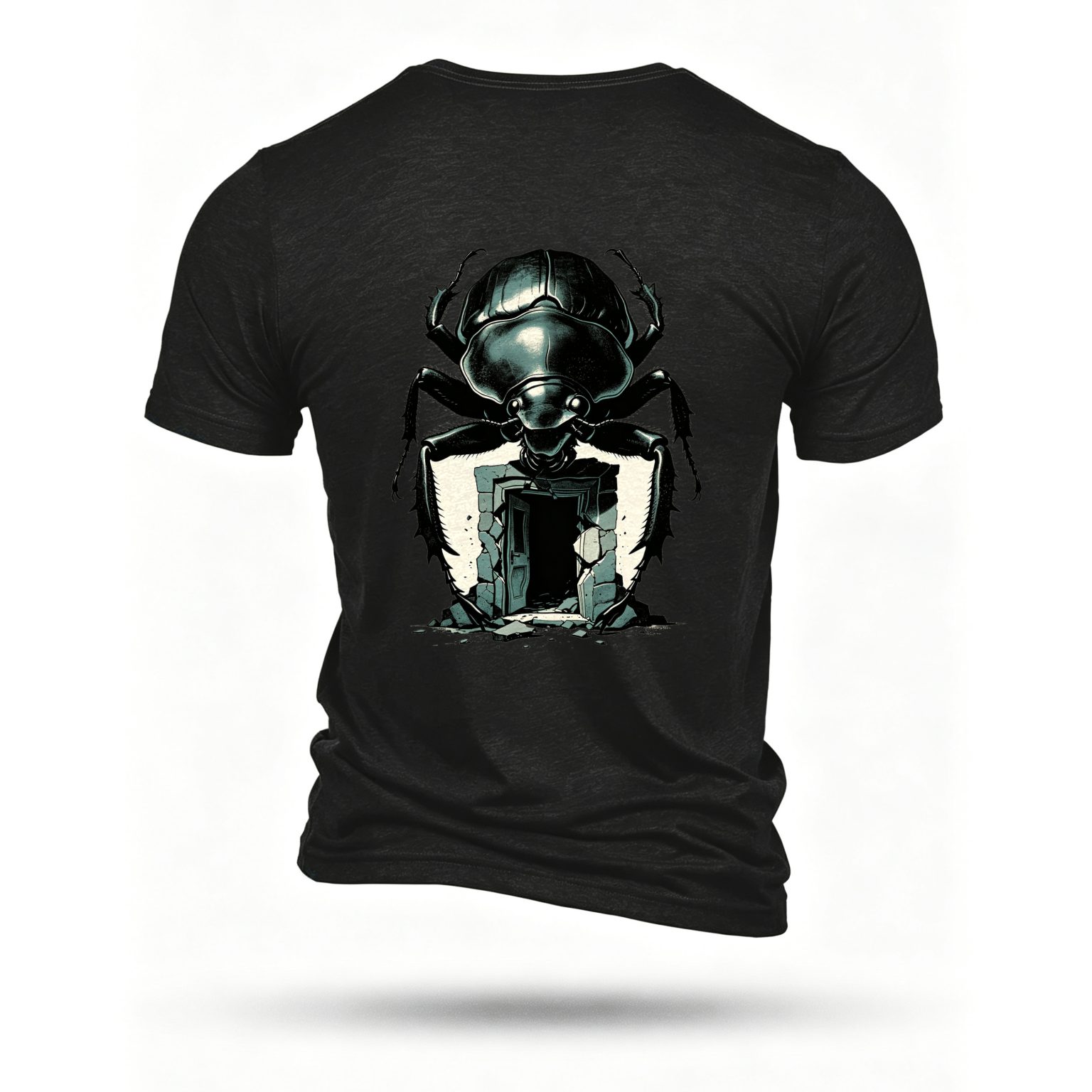 Black T-shirt, back print