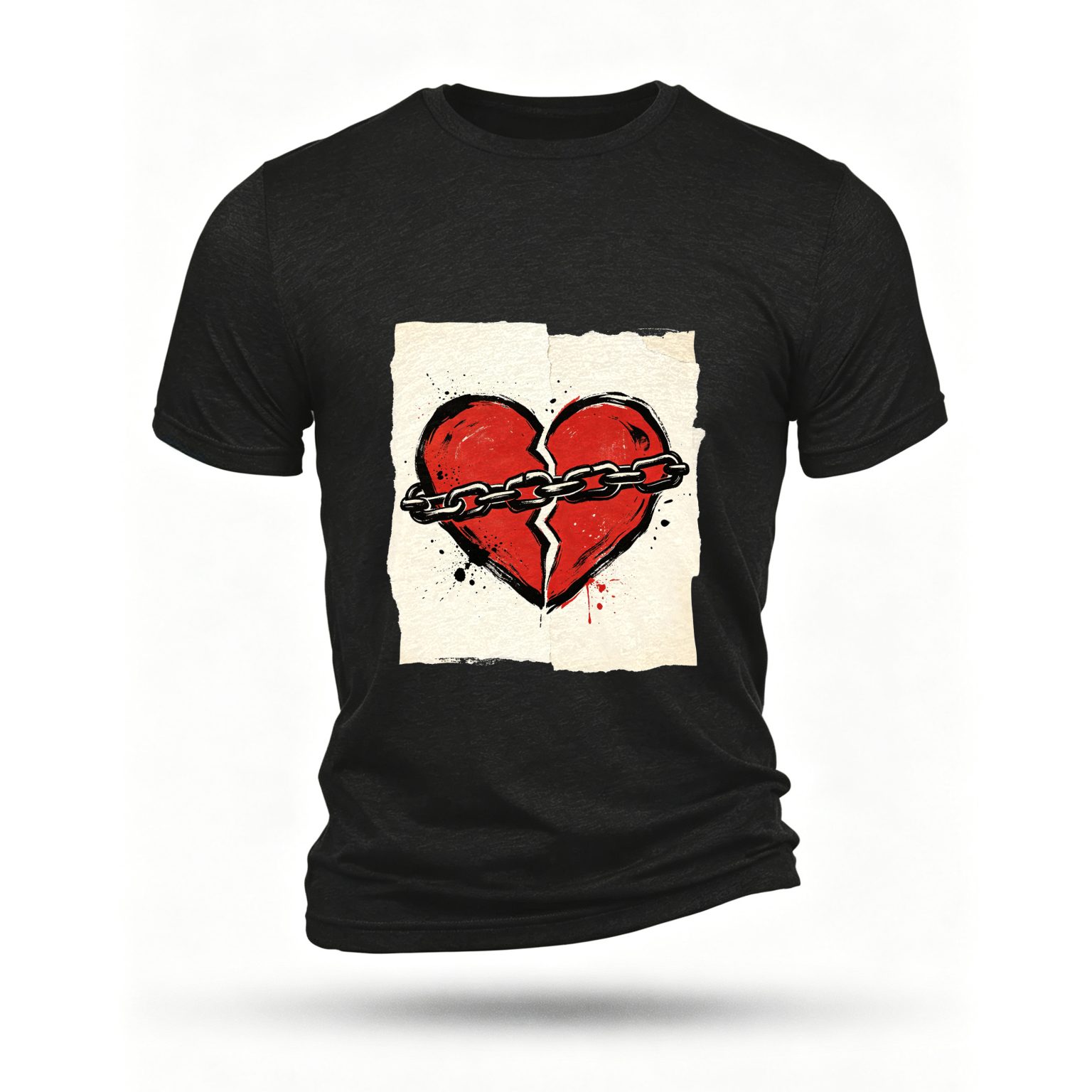 Black T-shirt, front print