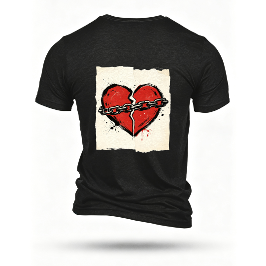 Black T-shirt, back print