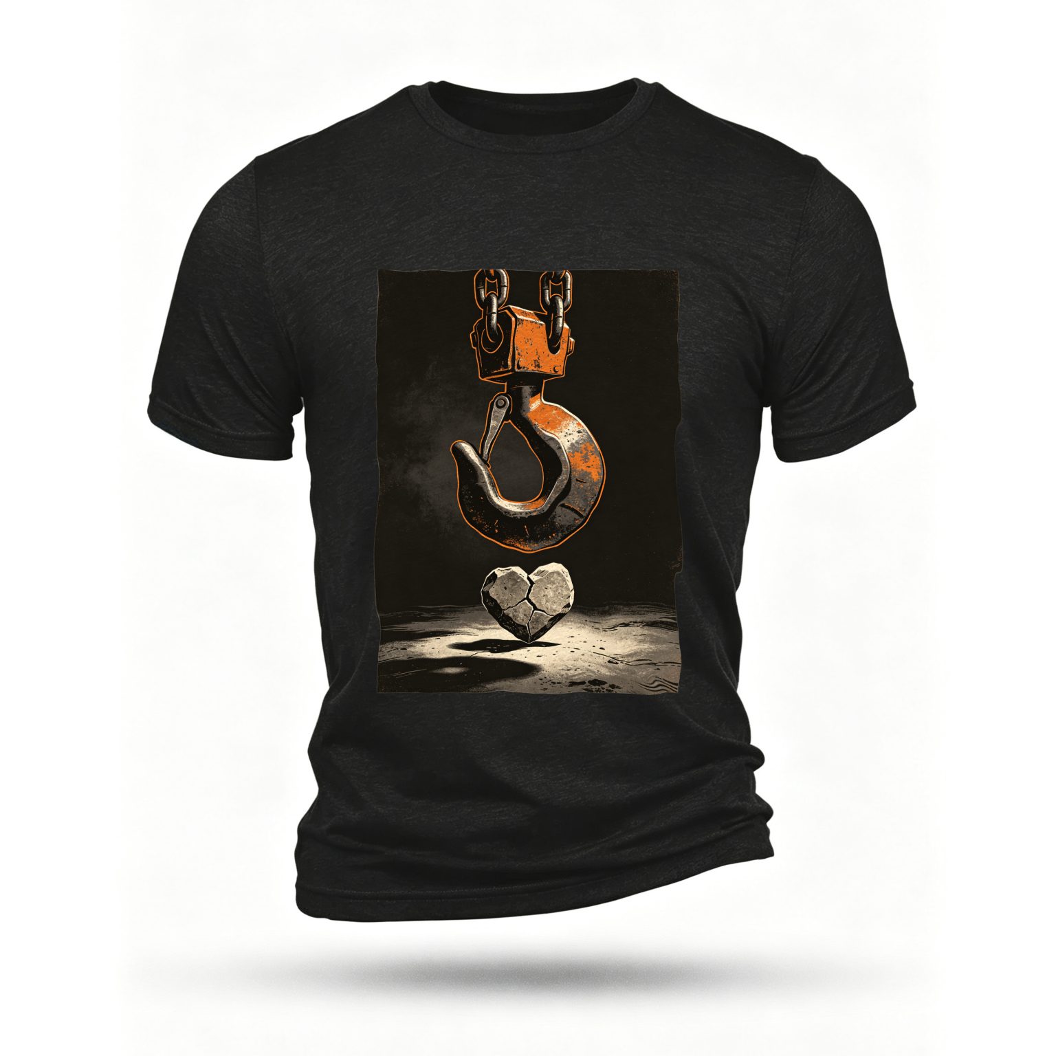 Black T-shirt, front print