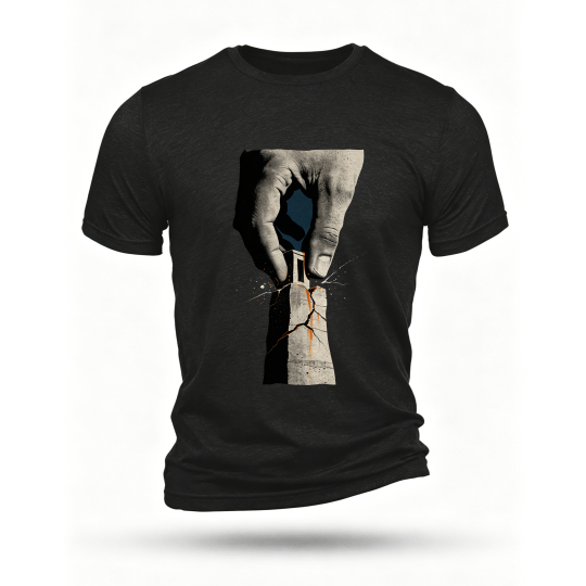 Black T-shirt, front print