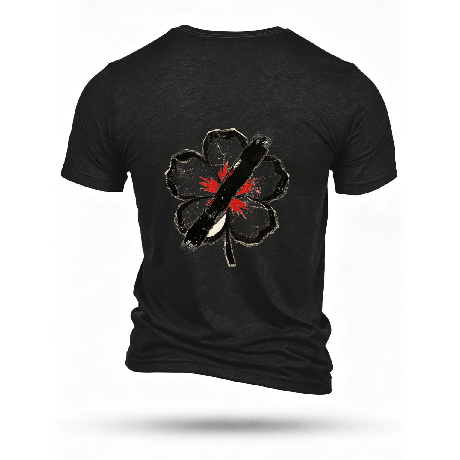 Black T-shirt, back print