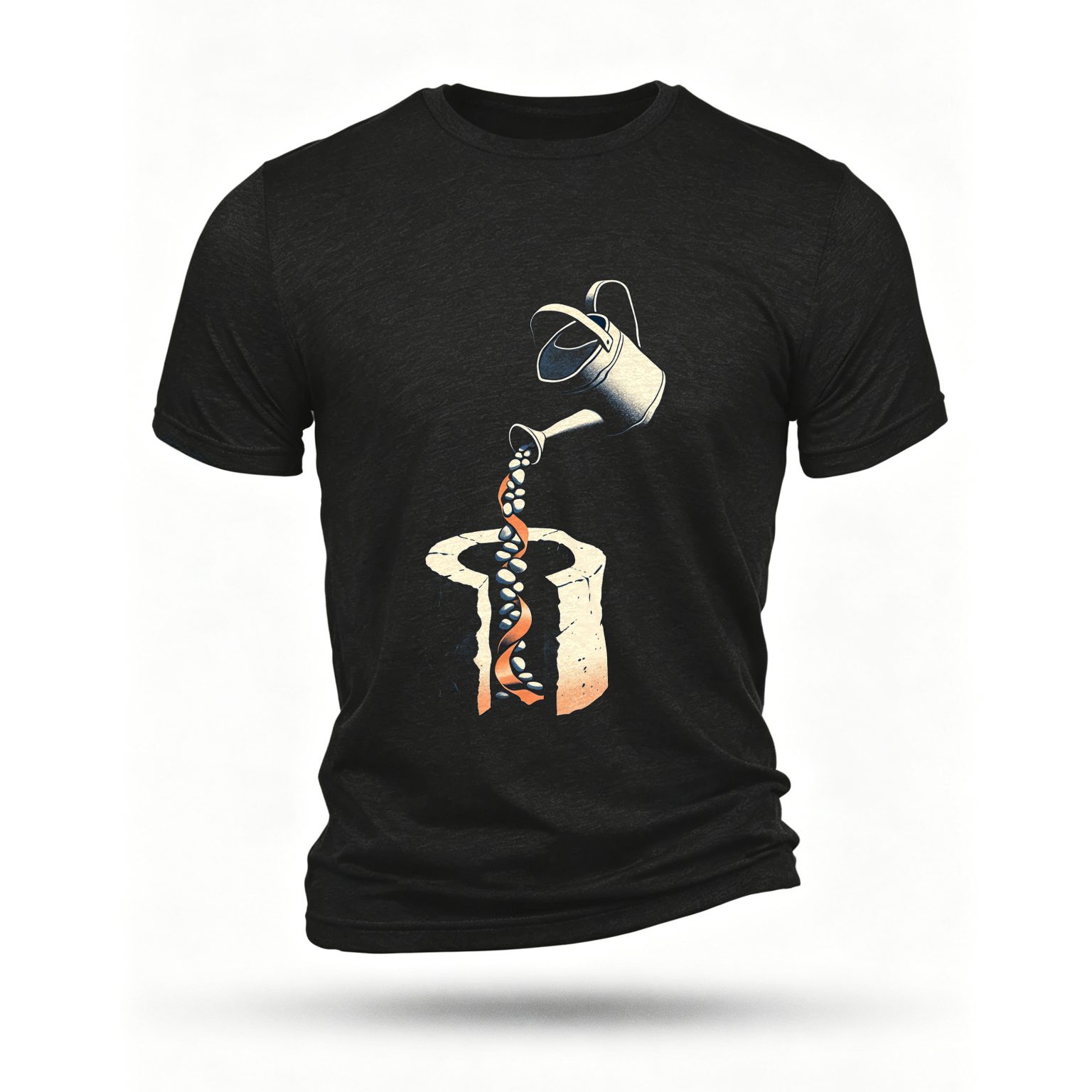 Black T-shirt, front print