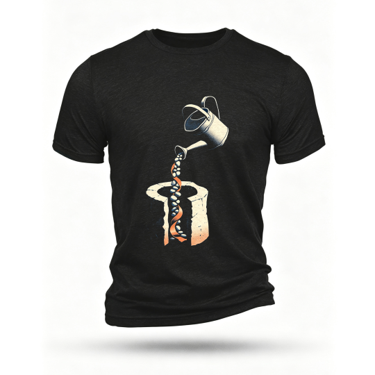 Black T-shirt, front print