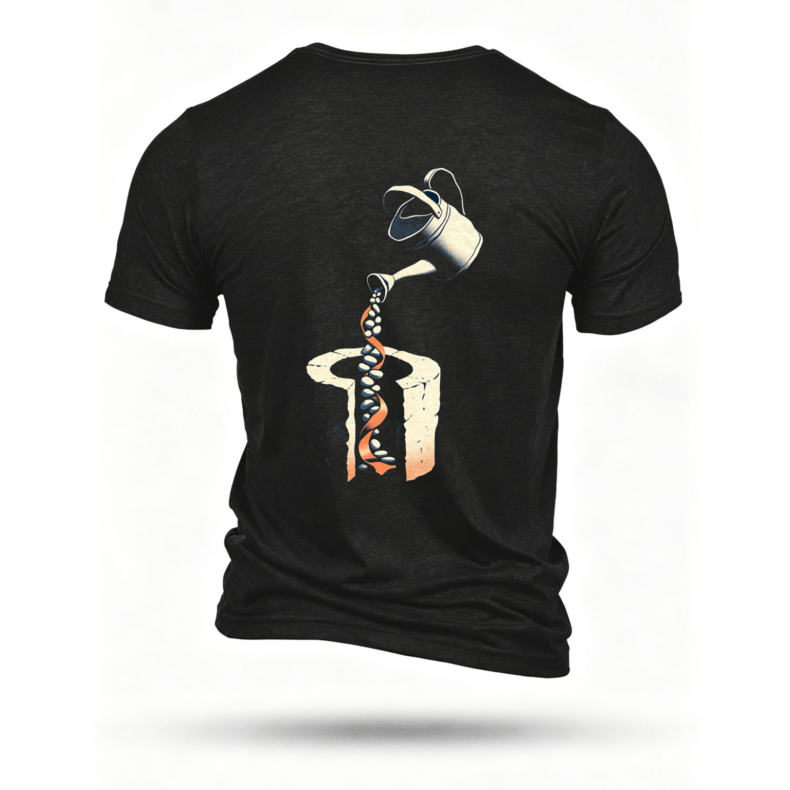 Black T-shirt, back print