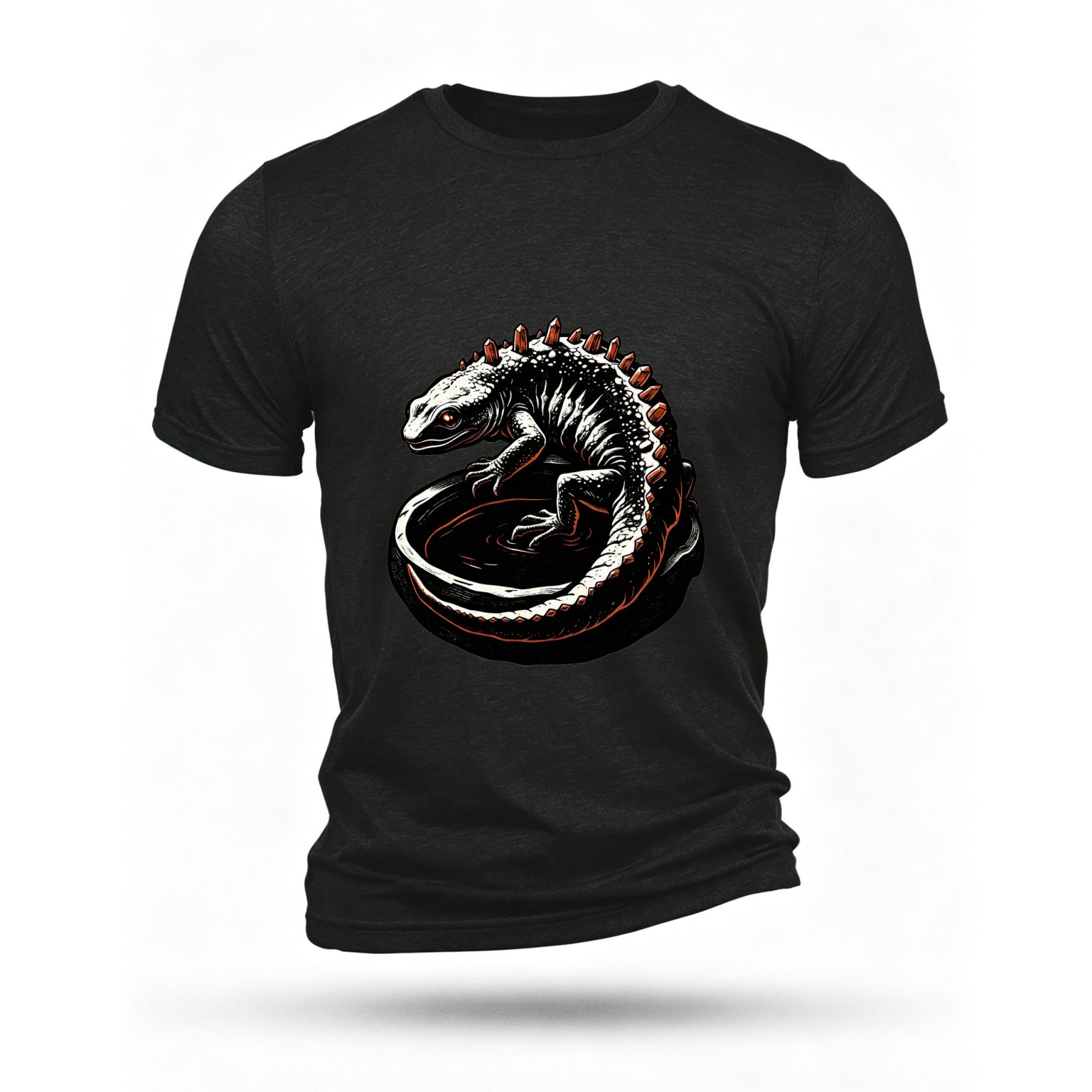 Black T-shirt, front print