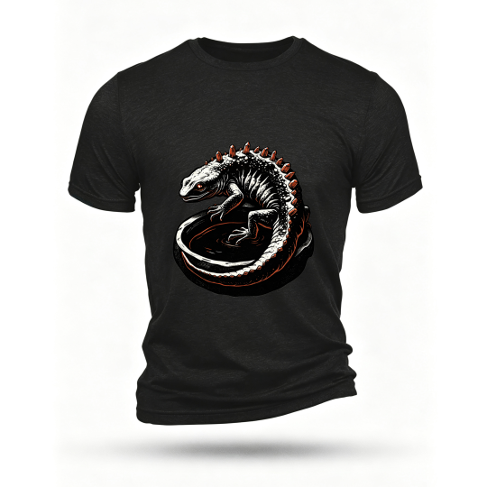 Black T-shirt, front print