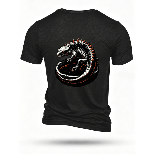 Black T-shirt, back print