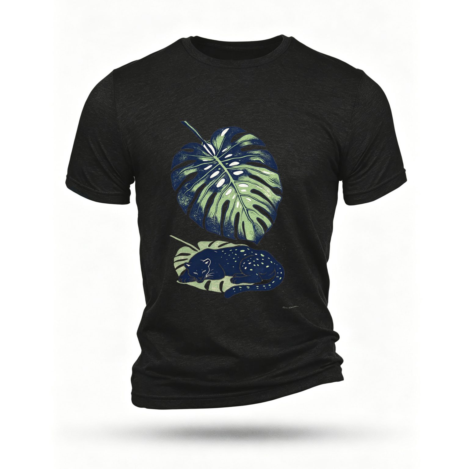 Black T-shirt, front print
