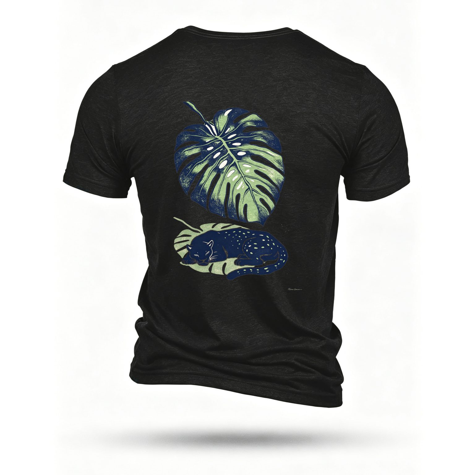 Black T-shirt, back print