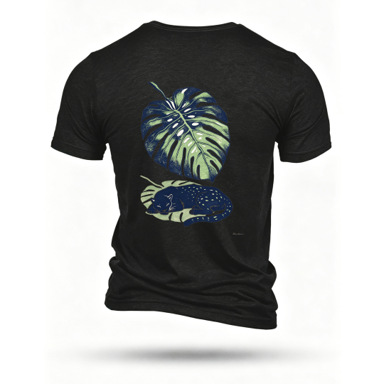 Black T-shirt, back print