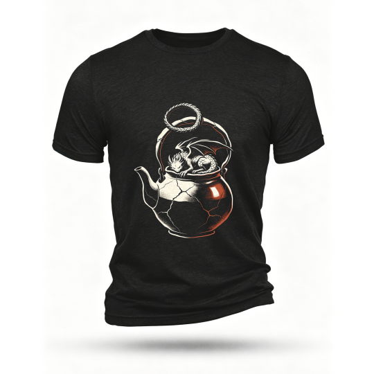 Black T-shirt, front print