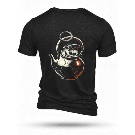 Black T-shirt, back print