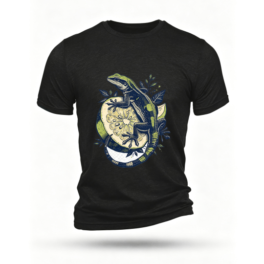 Black T-shirt, front print