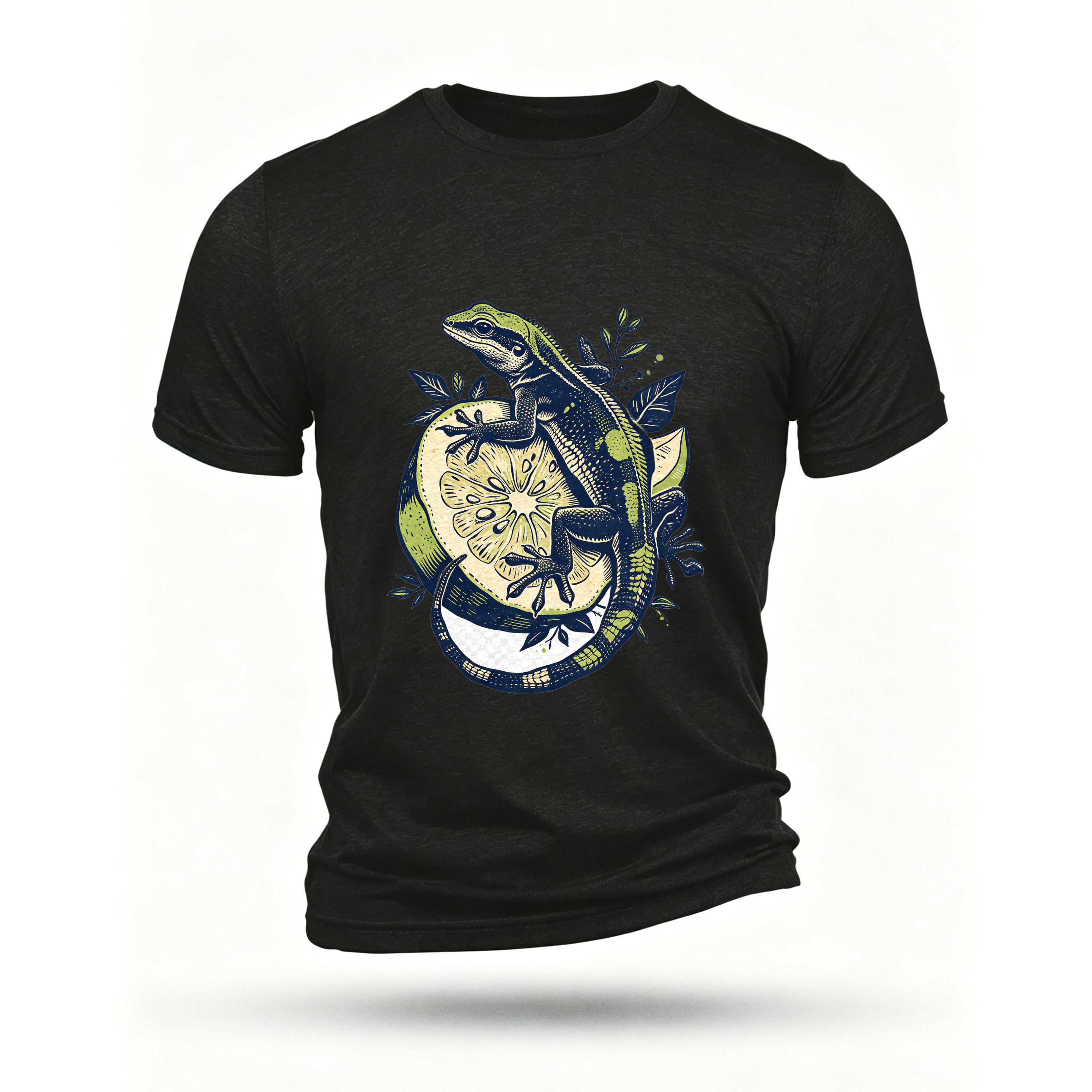 Black T-shirt, front print