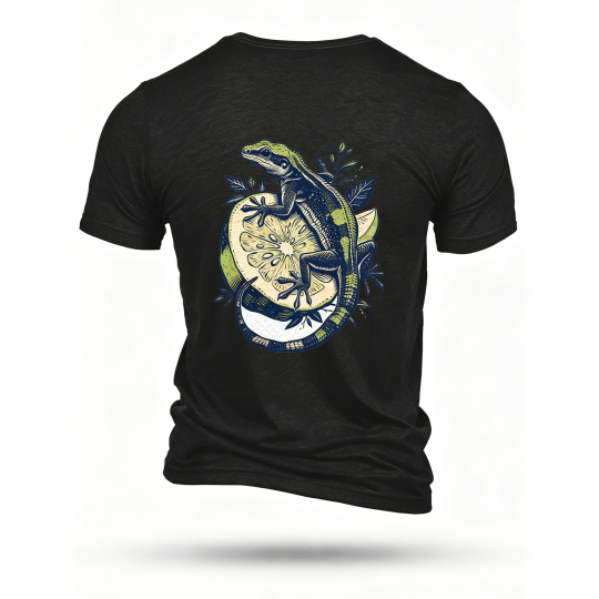 Black T-shirt, back print