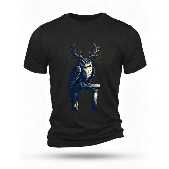 Black T-shirt, front print