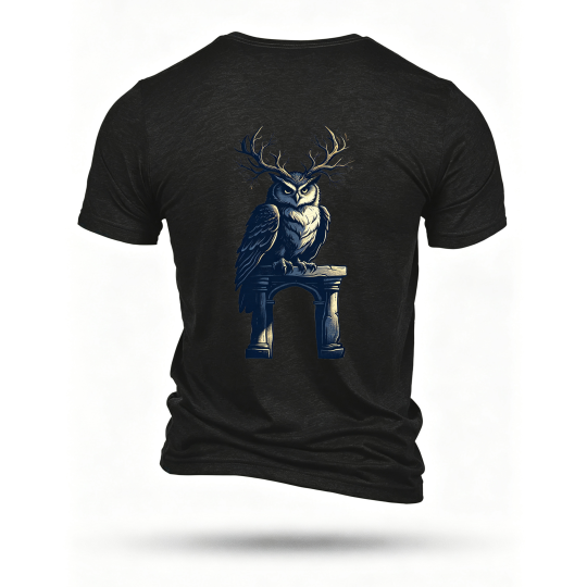 Black T-shirt, back print