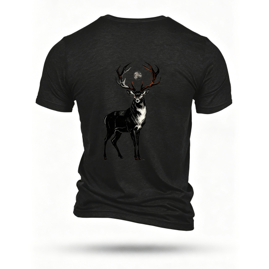 Black T-shirt, back print