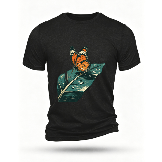 Black T-shirt, front print