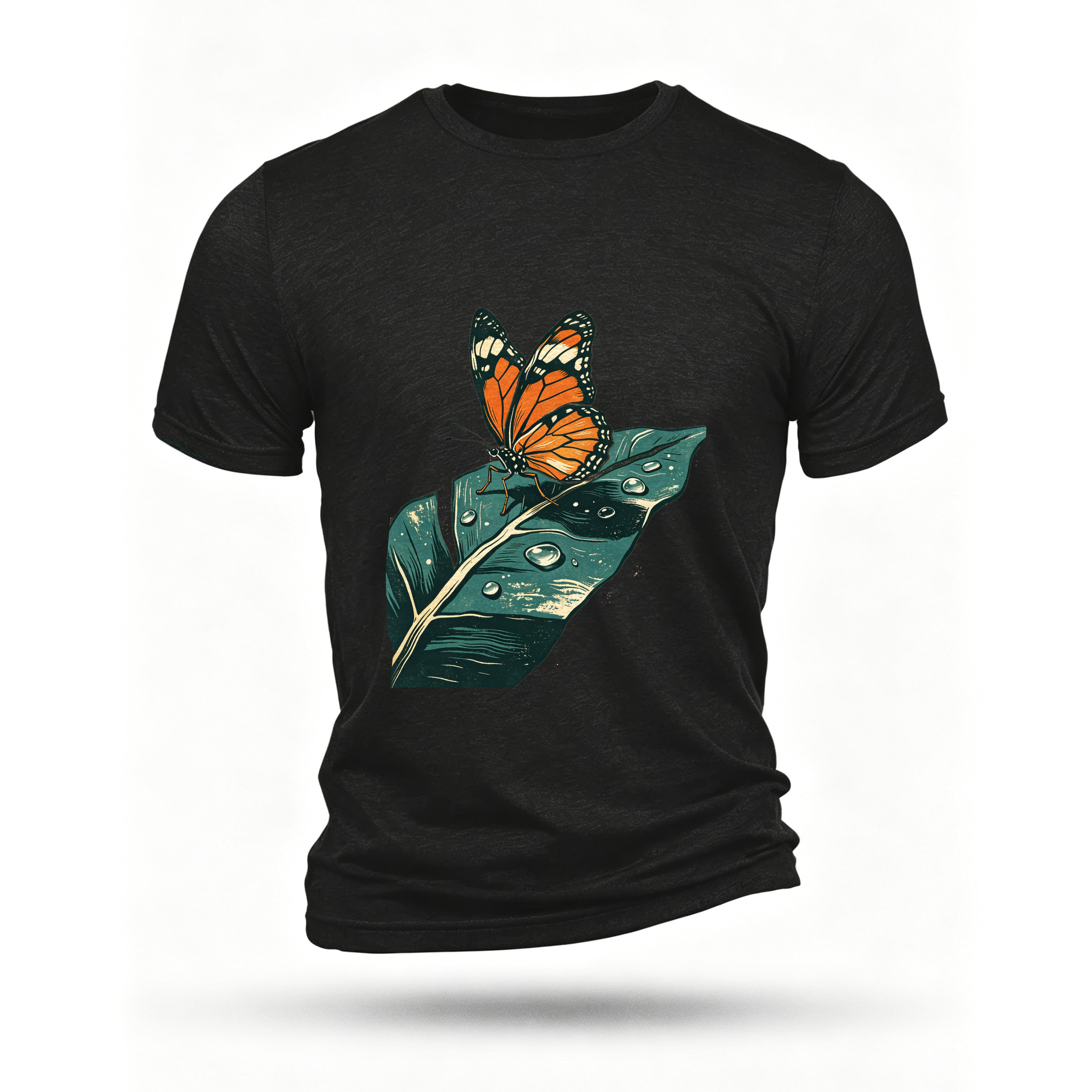 Black T-shirt, front print