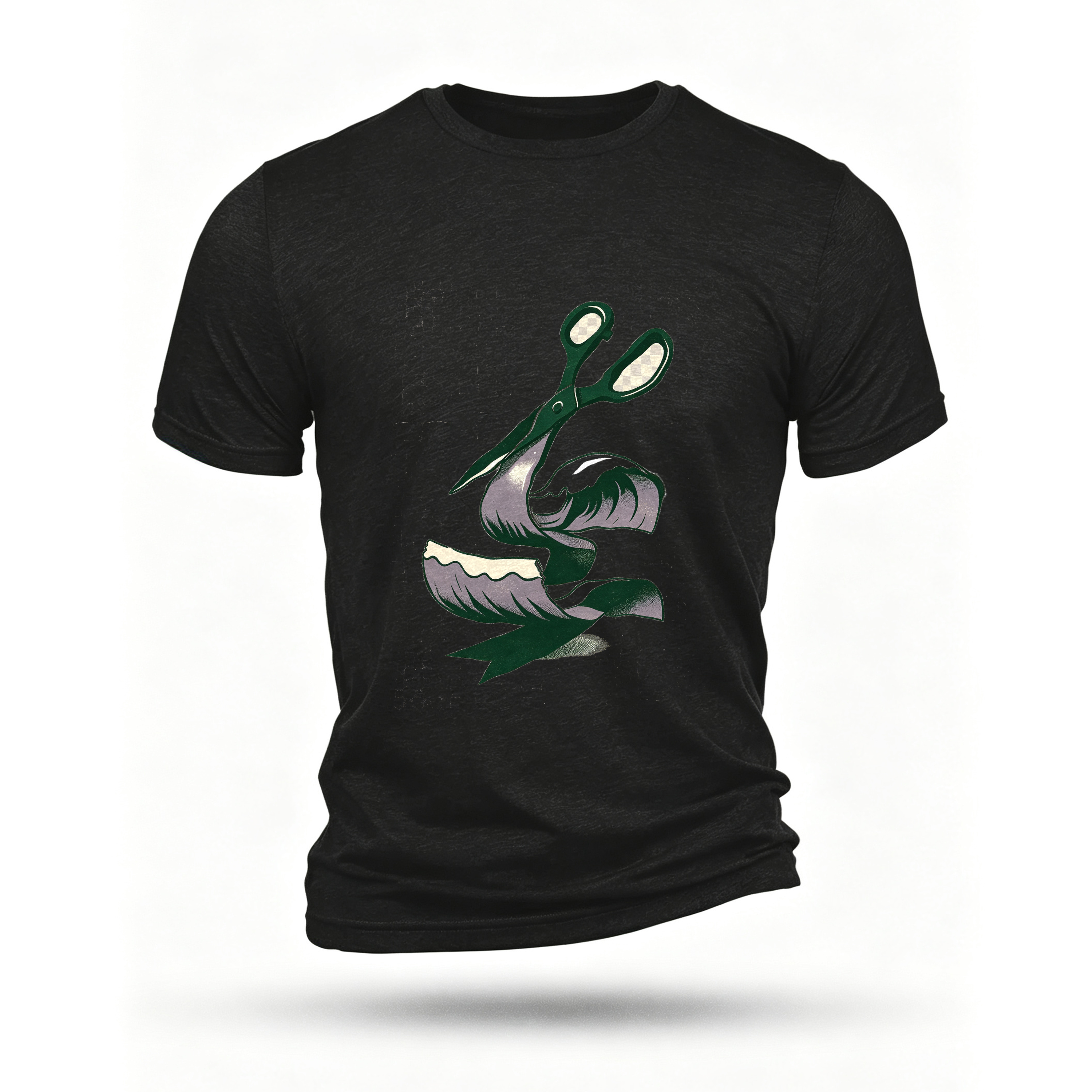 Black T-shirt, front print