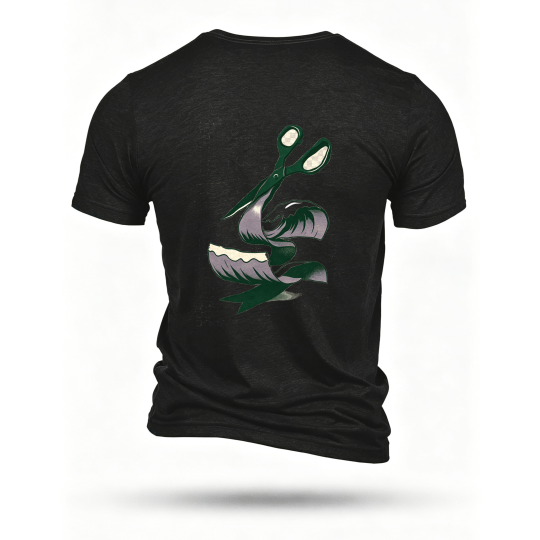 Black T-shirt, back print
