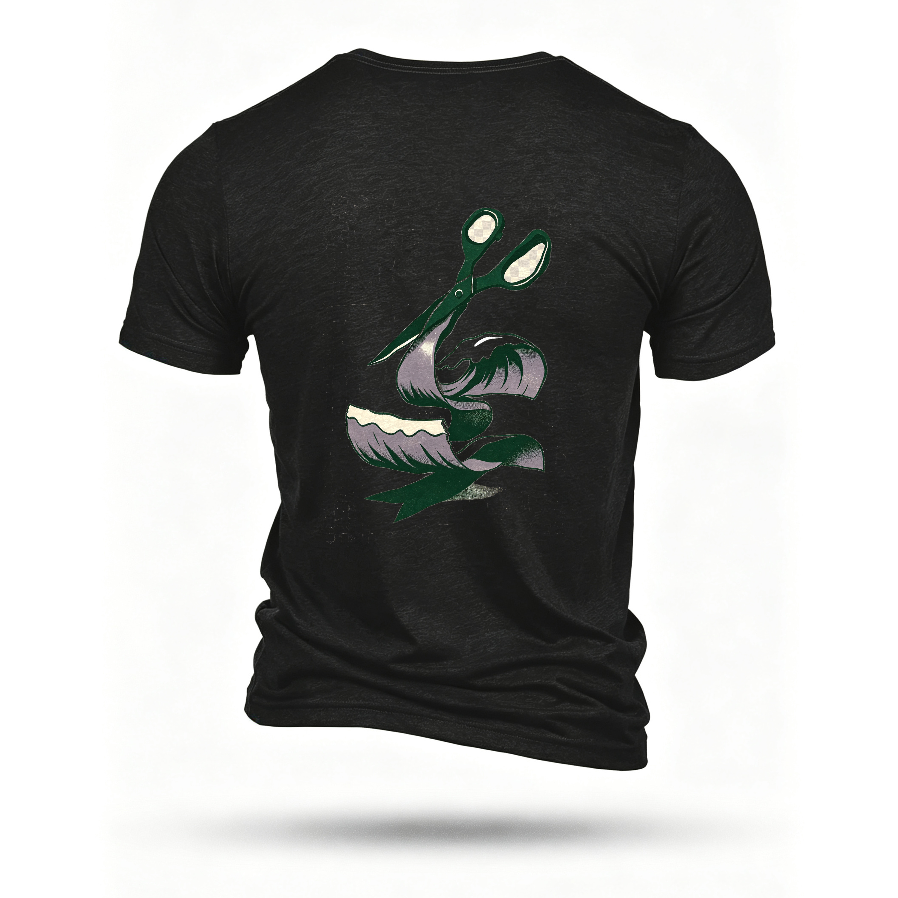 Black T-shirt, back print